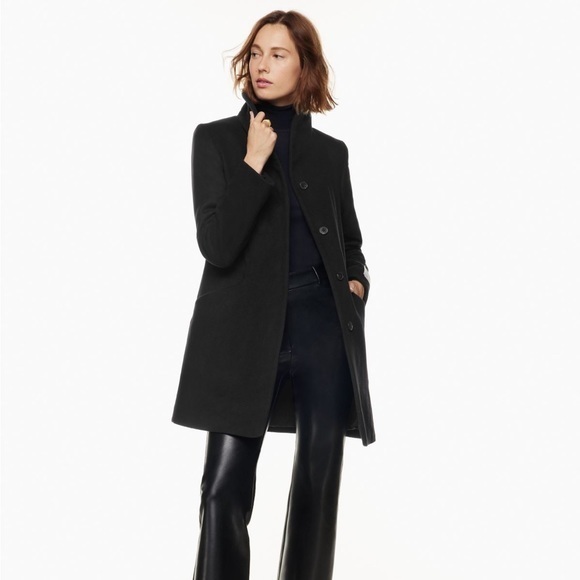 Aritzia Wilfred Cocoon Wool Coat in Dark Gray